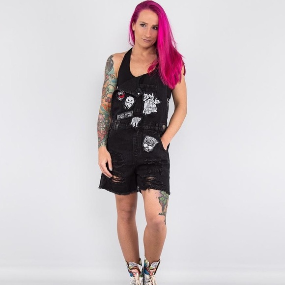 Killstar Jinx Cursed Cutie Denim Overalls - Picture 5 of 6